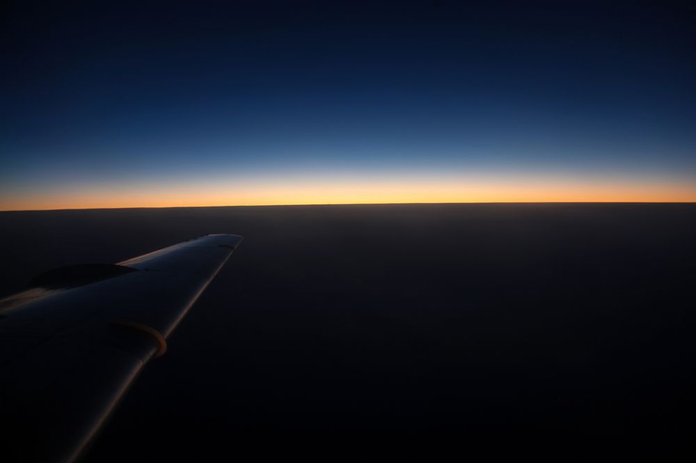 Playing with colorful line of sky