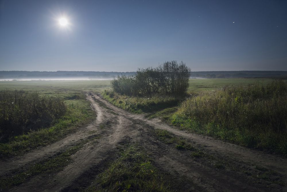 Туманная лунная ночь