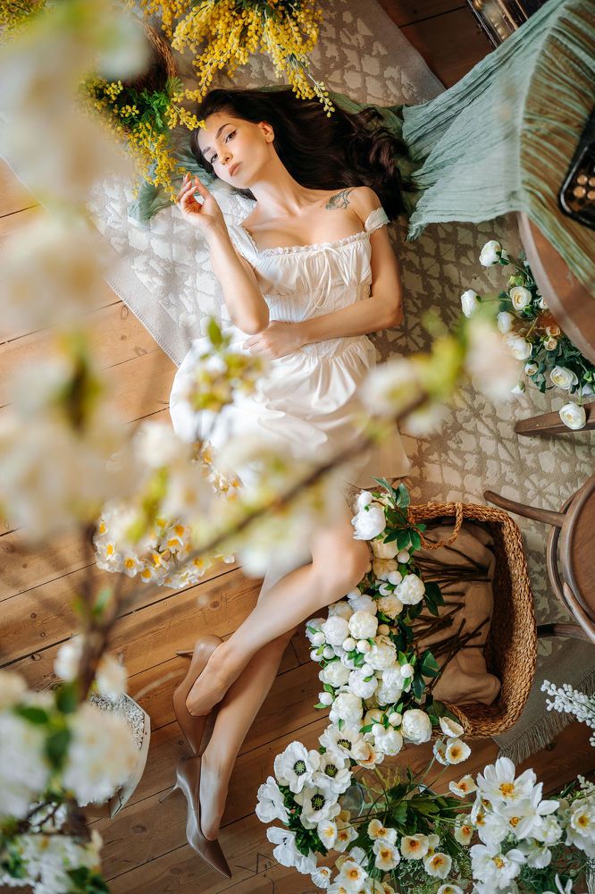 Nina and flowers