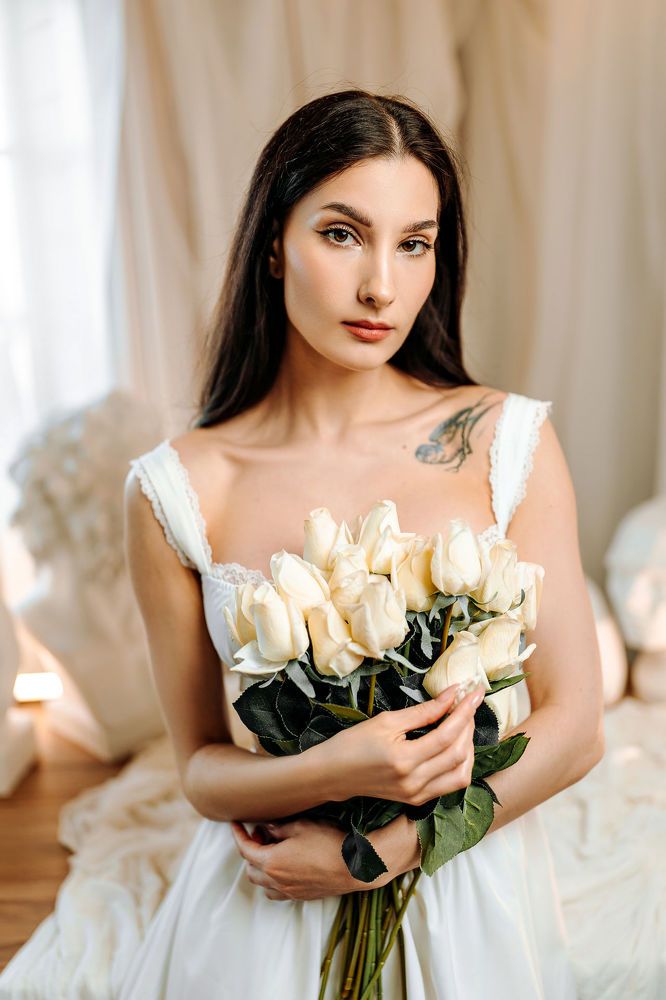 Nina and flowers