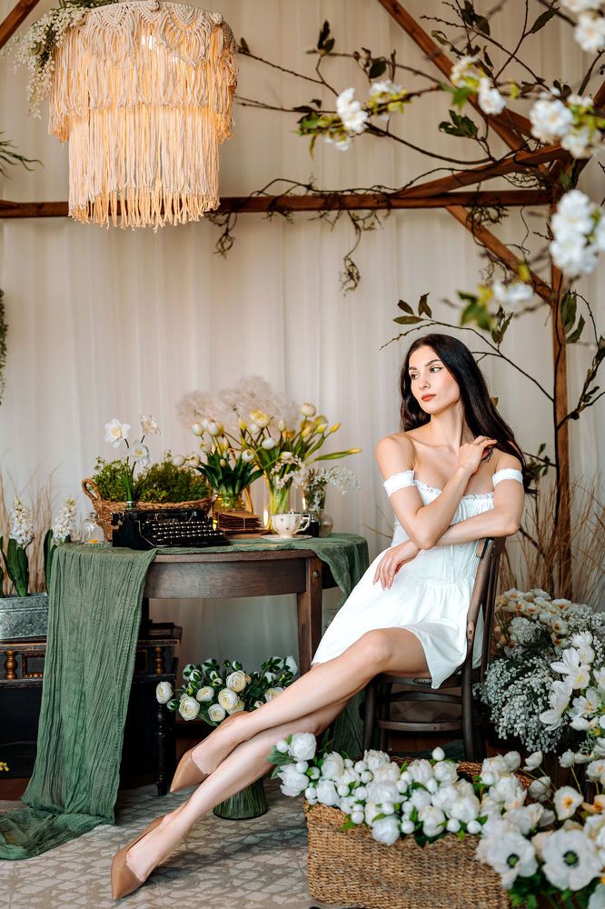 Nina and flowers