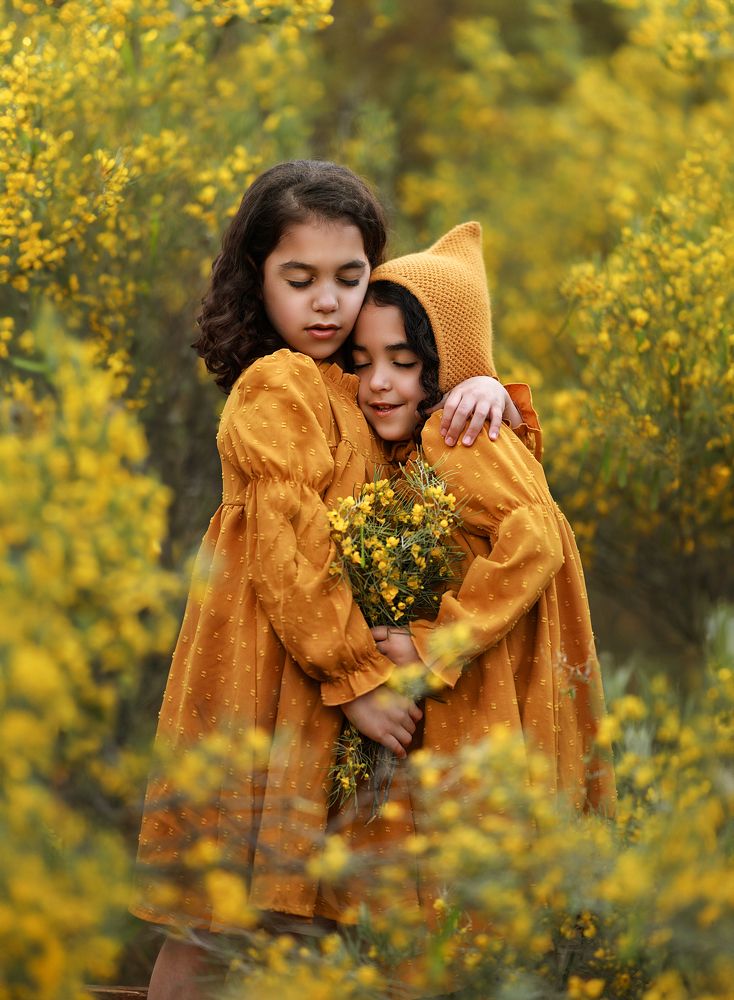 Sisters hug