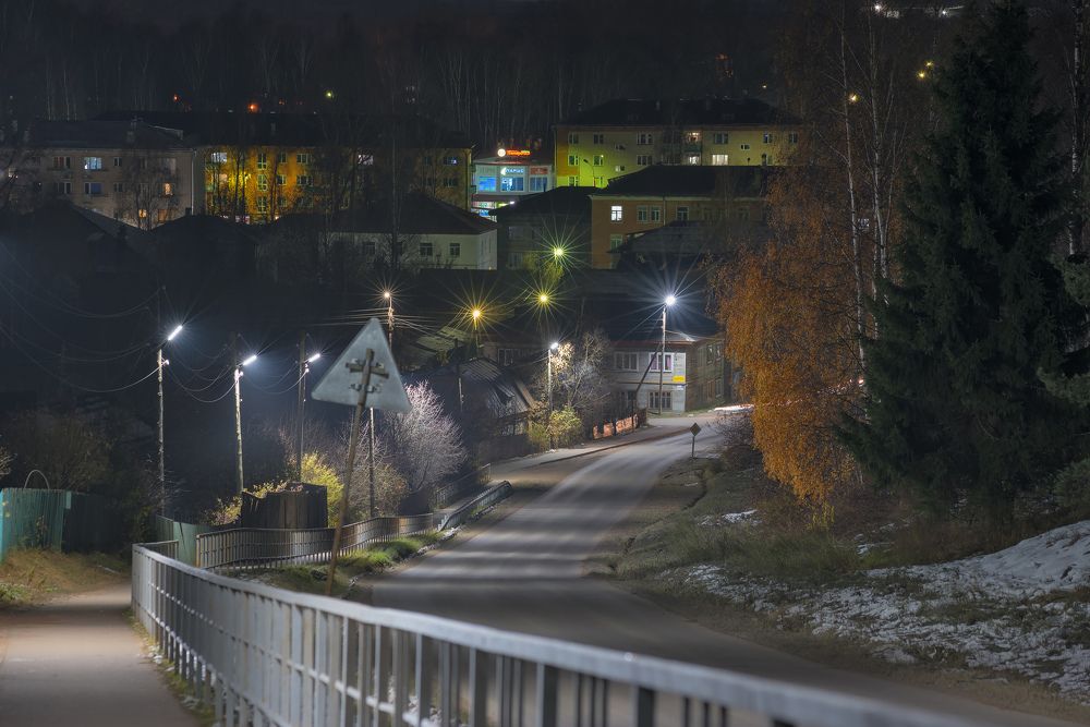 Ночное Красавино поздней осенью.