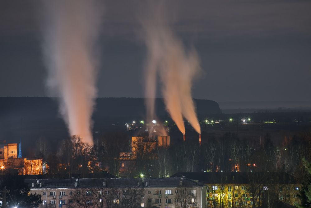 Ночное Красавино поздней осенью.