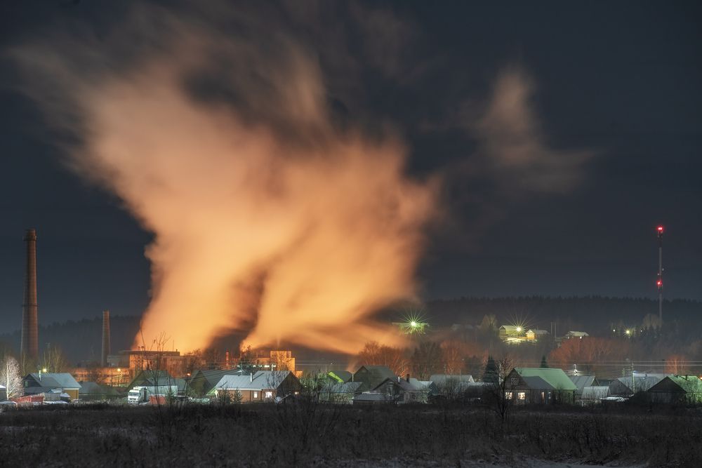 Ночное Красавино поздней осенью.