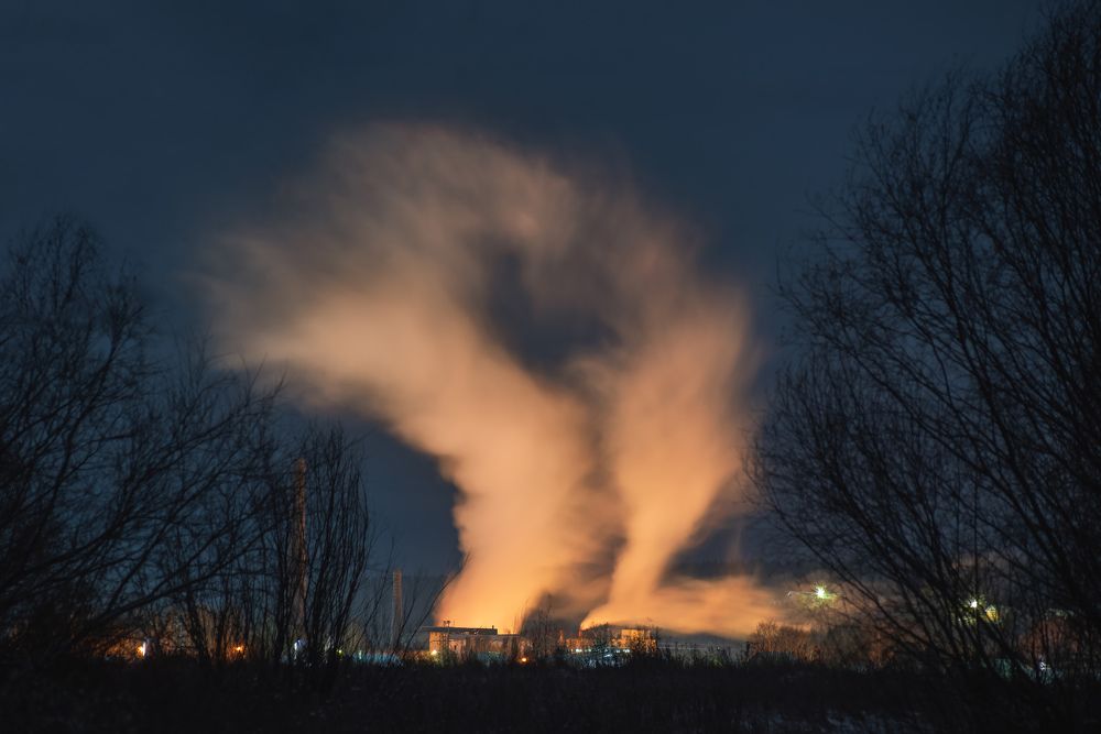 Ночное Красавино поздней осенью.