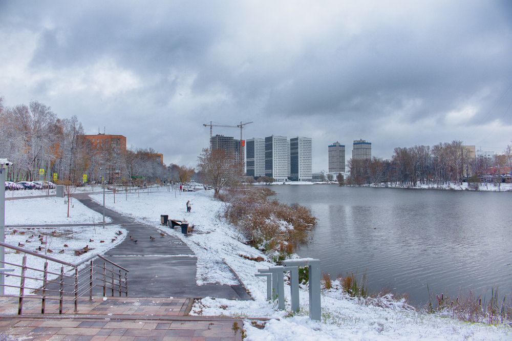 Первый снег в Пушкино.