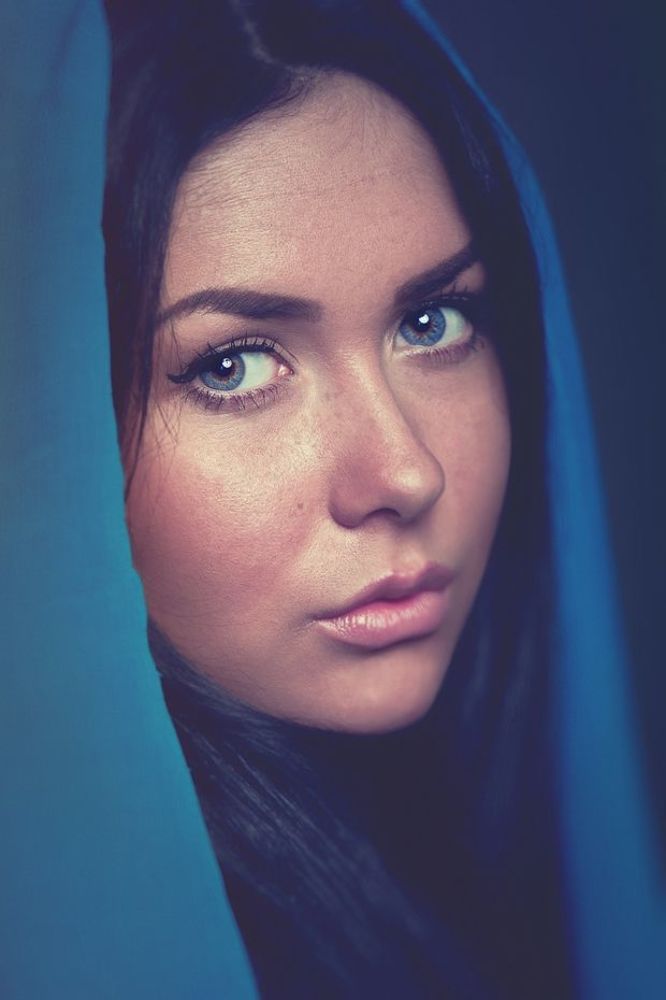 in blue