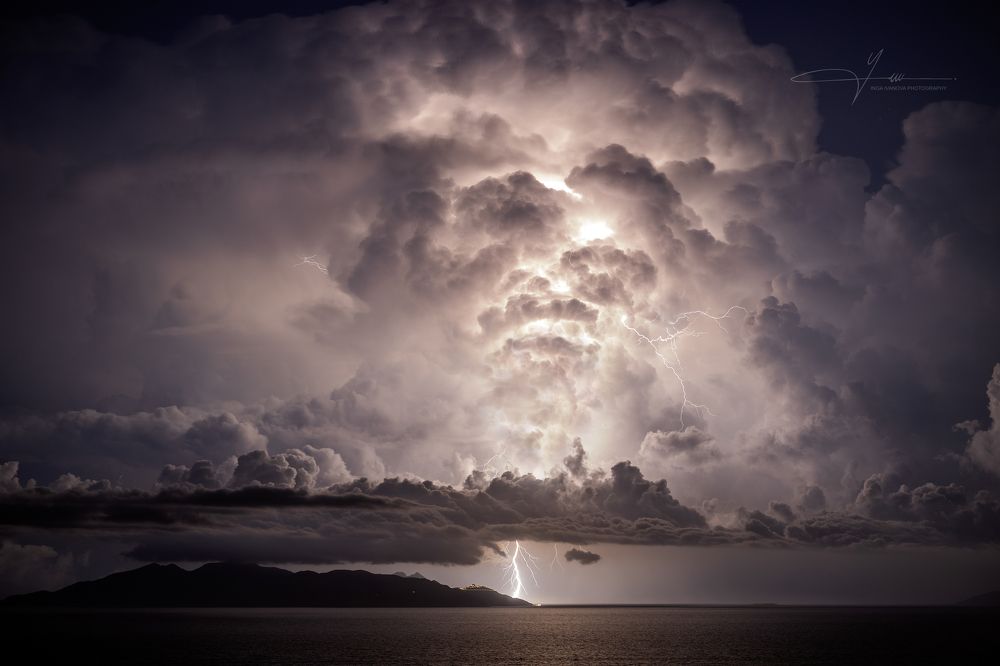 Sea storm, Santorini, Greece