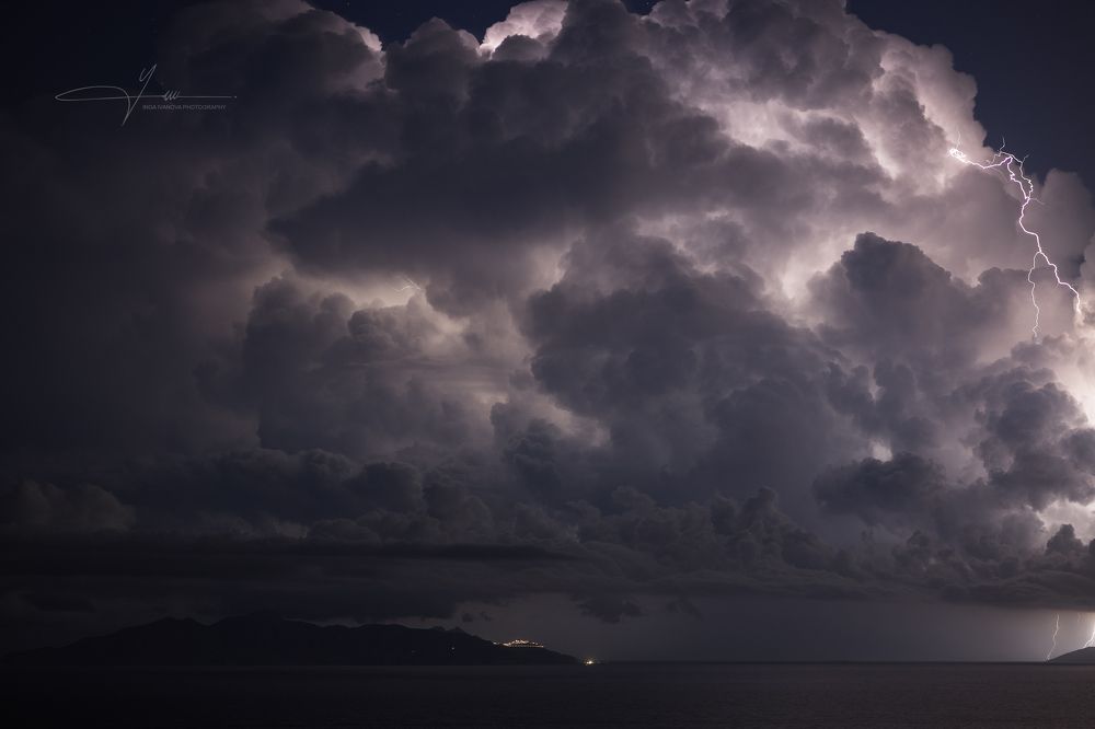 Sea storm, Santorini, Greece