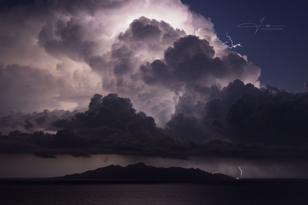 Sea storm, Santorini, Greece