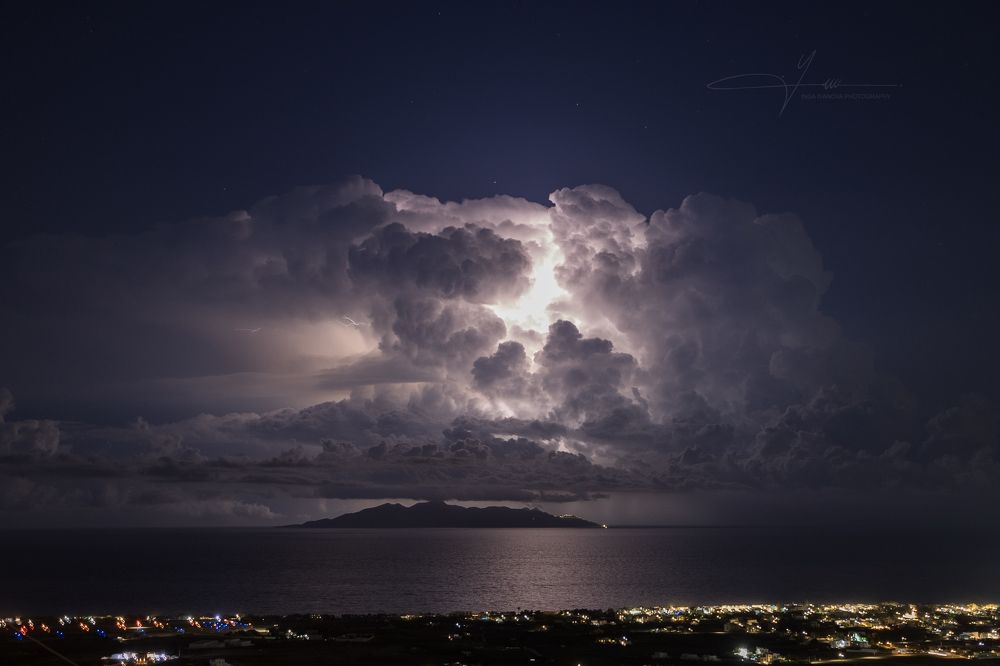 Sea storm, Santorini, Greece