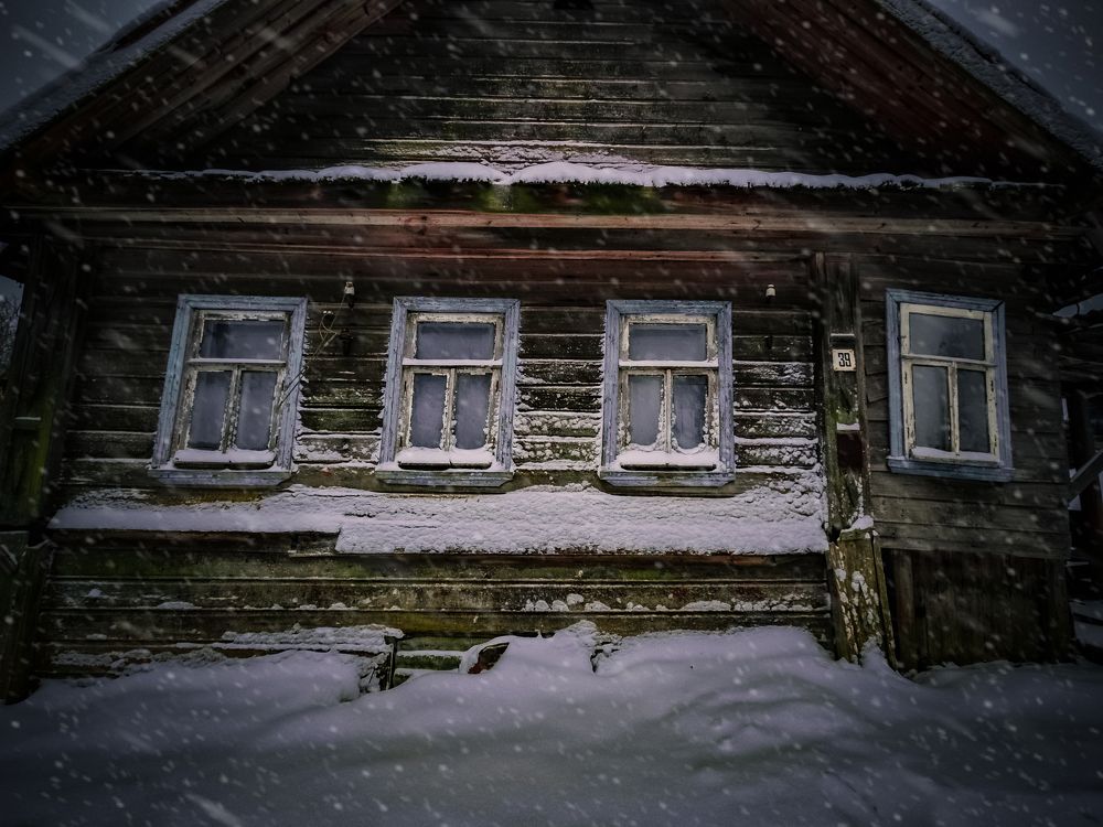Заброшенные дома в селе Вины, Новгородская область