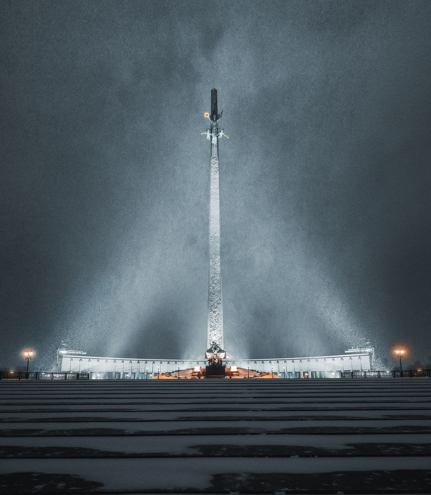 Ночная метель в Парке Победы