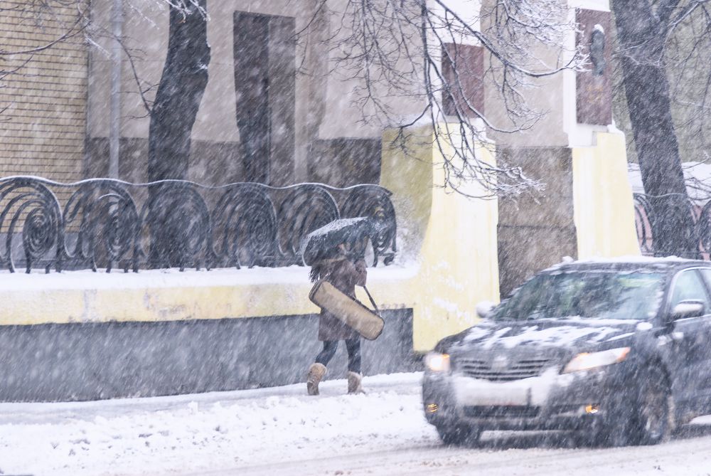 Снегопад в городе
