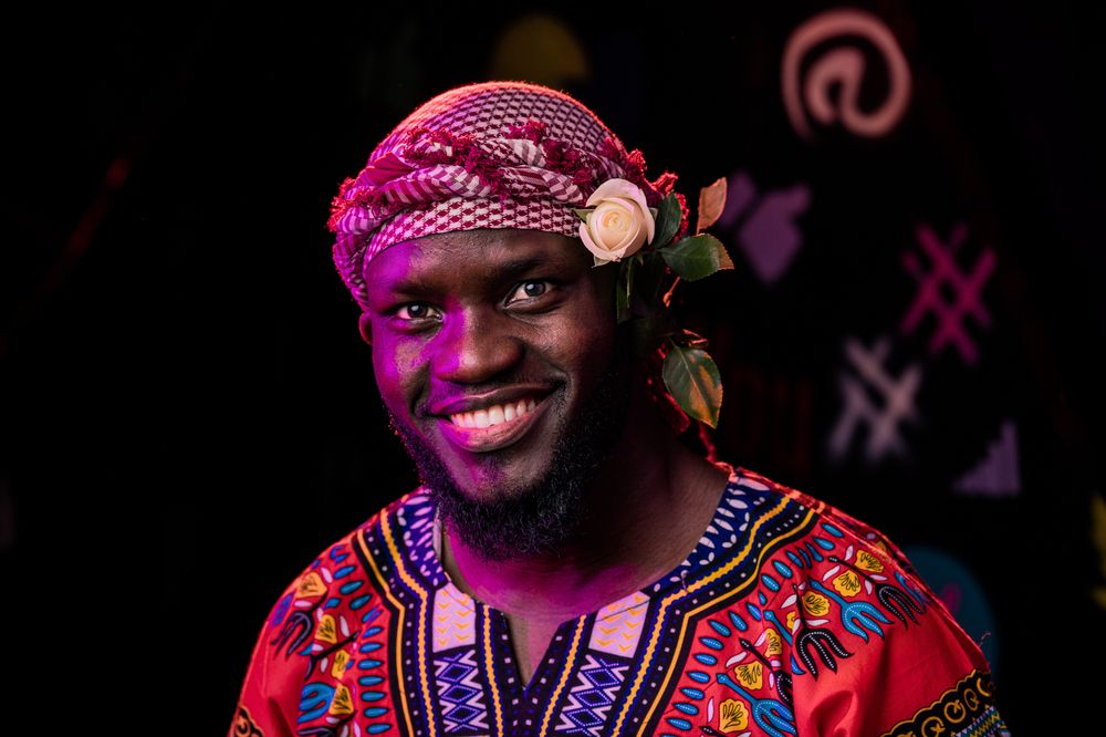 Afro Mask Ankara Patterns Studio Portraits Male In Kenya