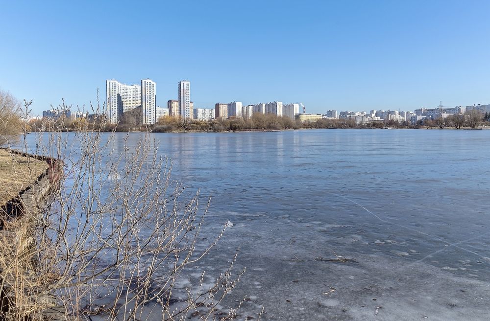 Март на городком пруду