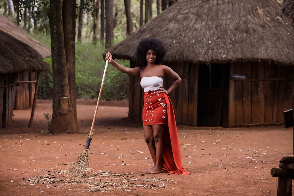 Agikuyu kikuyu traditional portraits outdoors on locations at the Bomas of Kenya Nairobi City County County Kenya East Africa