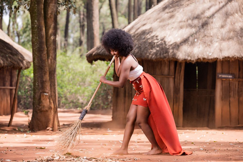 Agikuyu kikuyu traditional portraits outdoors on locations at the Bomas of Kenya Nairobi City County County Kenya East Africa
