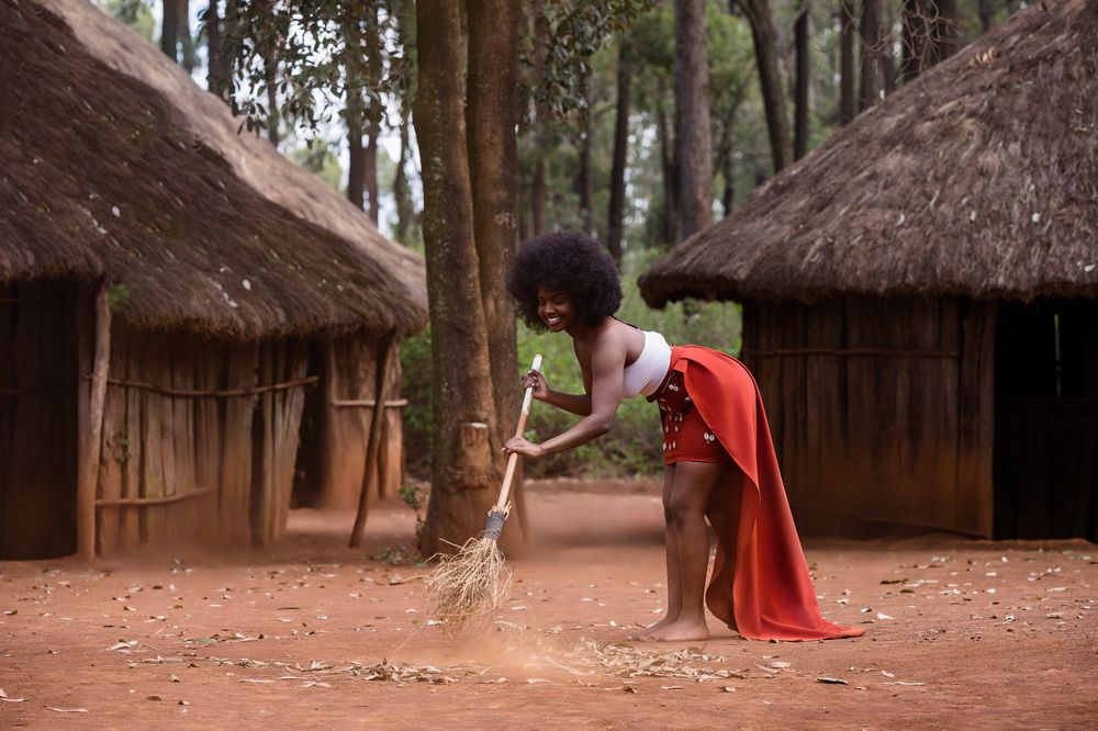 Agikuyu kikuyu traditional portraits outdoors on locations at the Bomas of Kenya Nairobi City County County Kenya East Africa