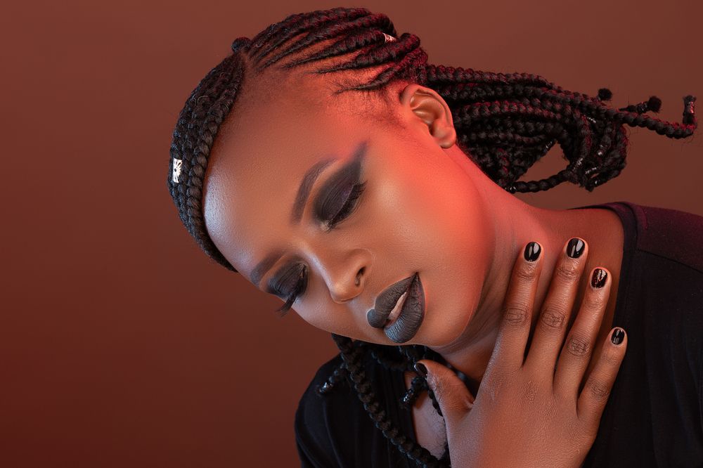Studio portrait of a female lady in Kenya East Africa