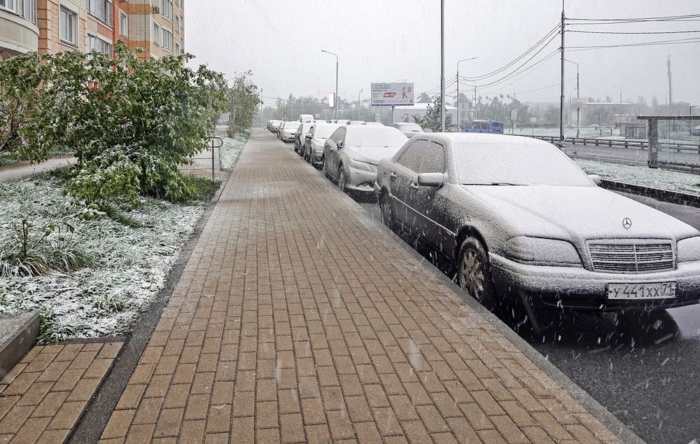 Майский снегопад в Москве