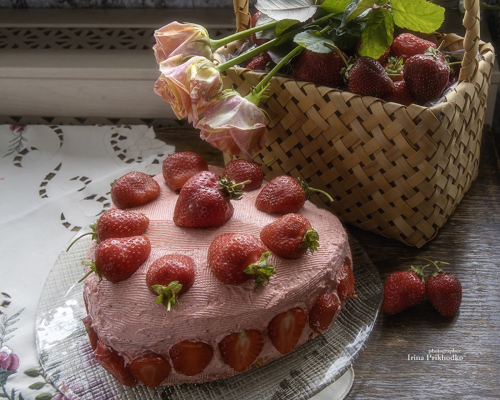 Летний клубничный торт