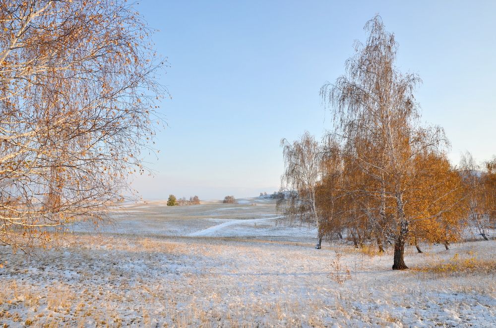 первый снег близ Кушеево