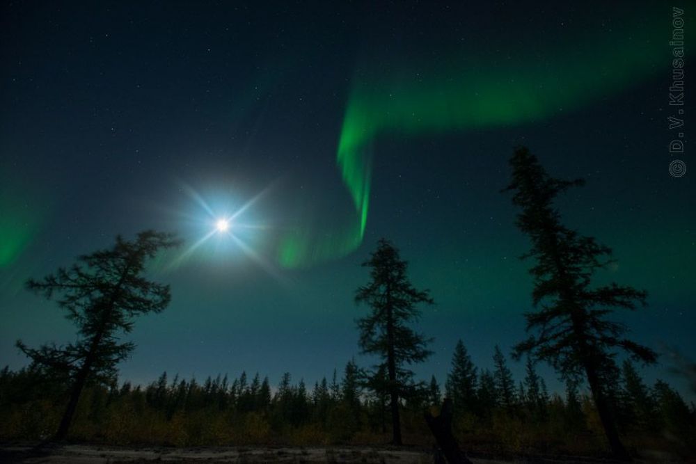 Aurora Borealis с луной 2012 #3