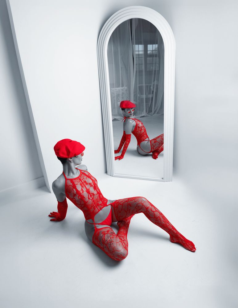 Lady in red