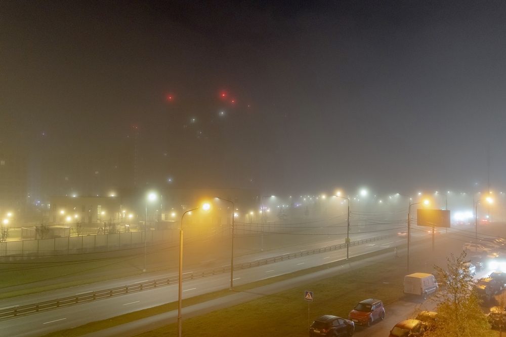 В городе туман