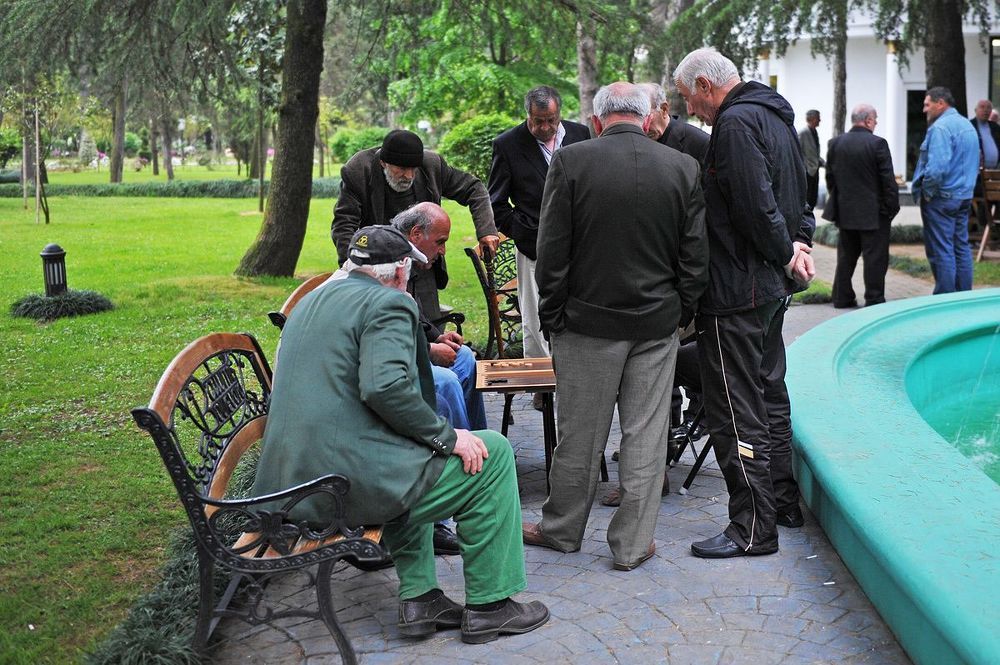 Батумский парк. Нарды.