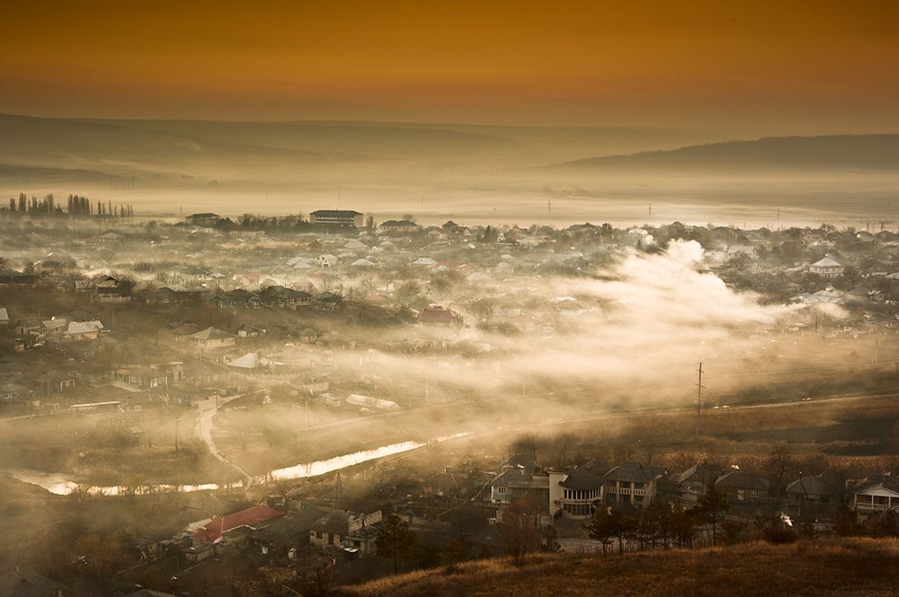 Through smoke