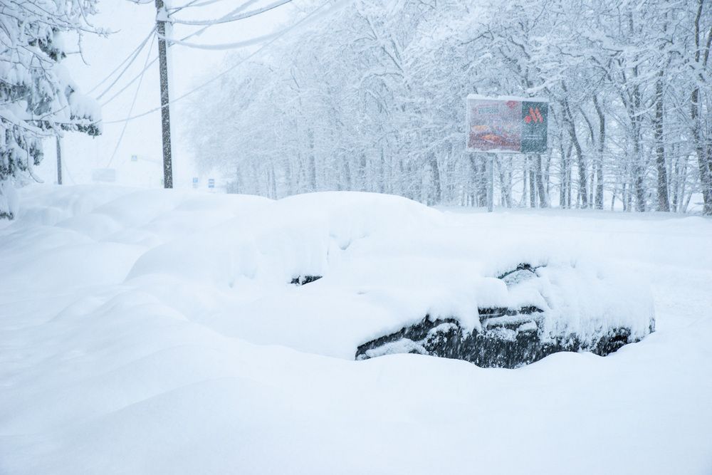 Снегопад в городе