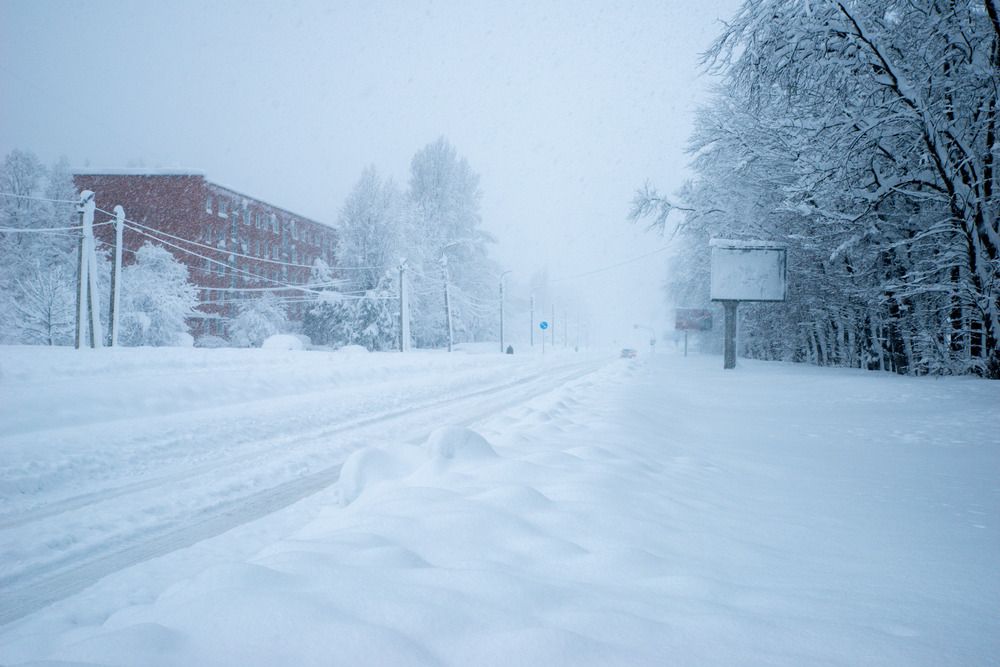 Снегопад в городе