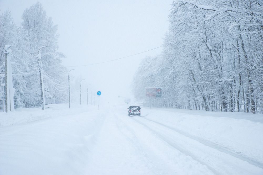 Снегопад в городе