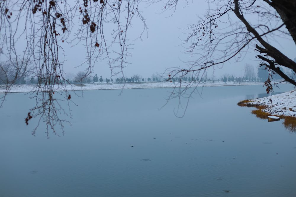 Snowy lake