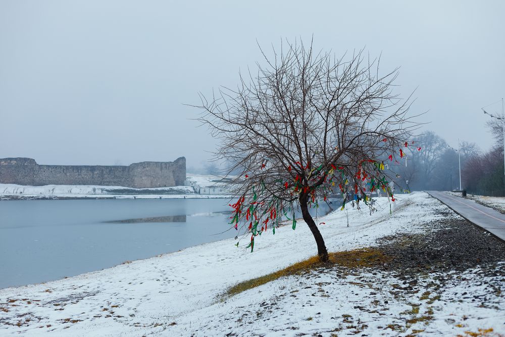 Snowy lake