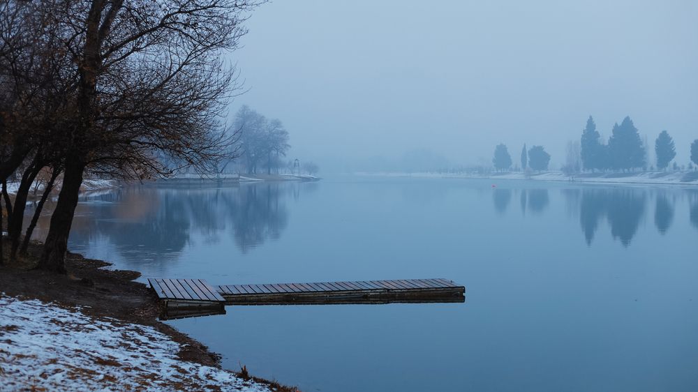 Snowy lake