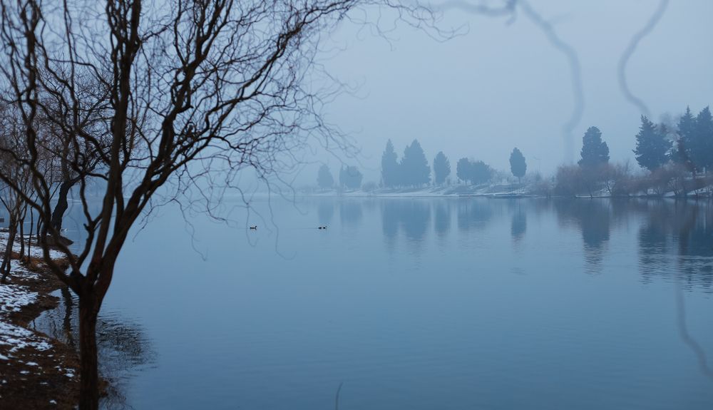 Snowy lake