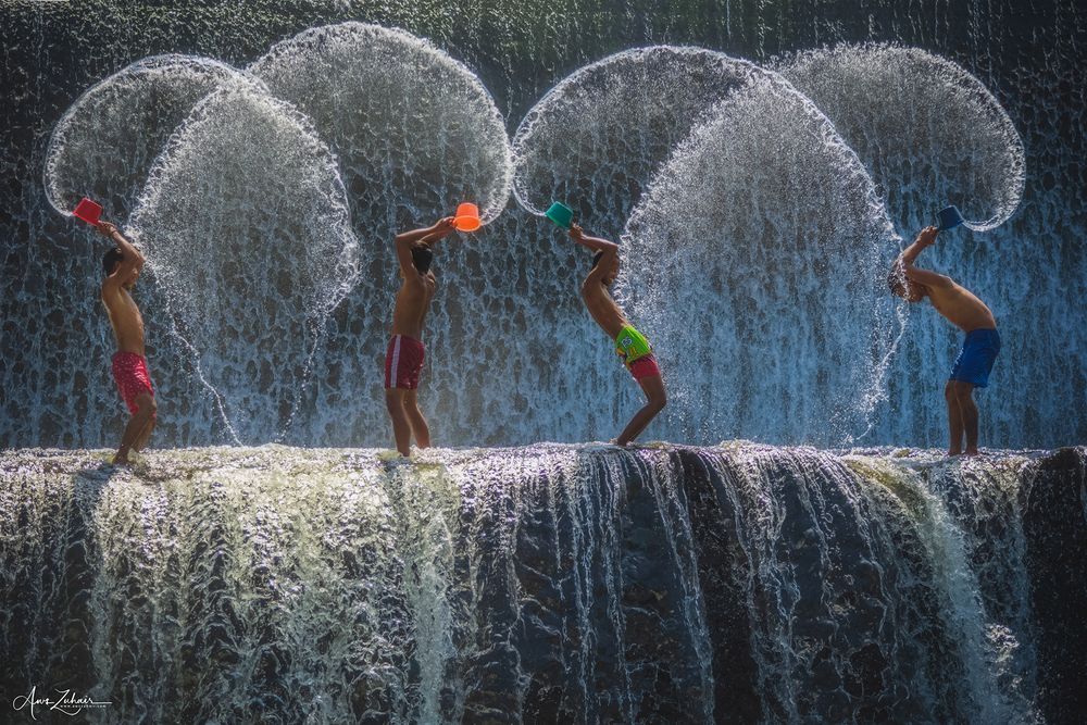 Boys Playing in Unda River