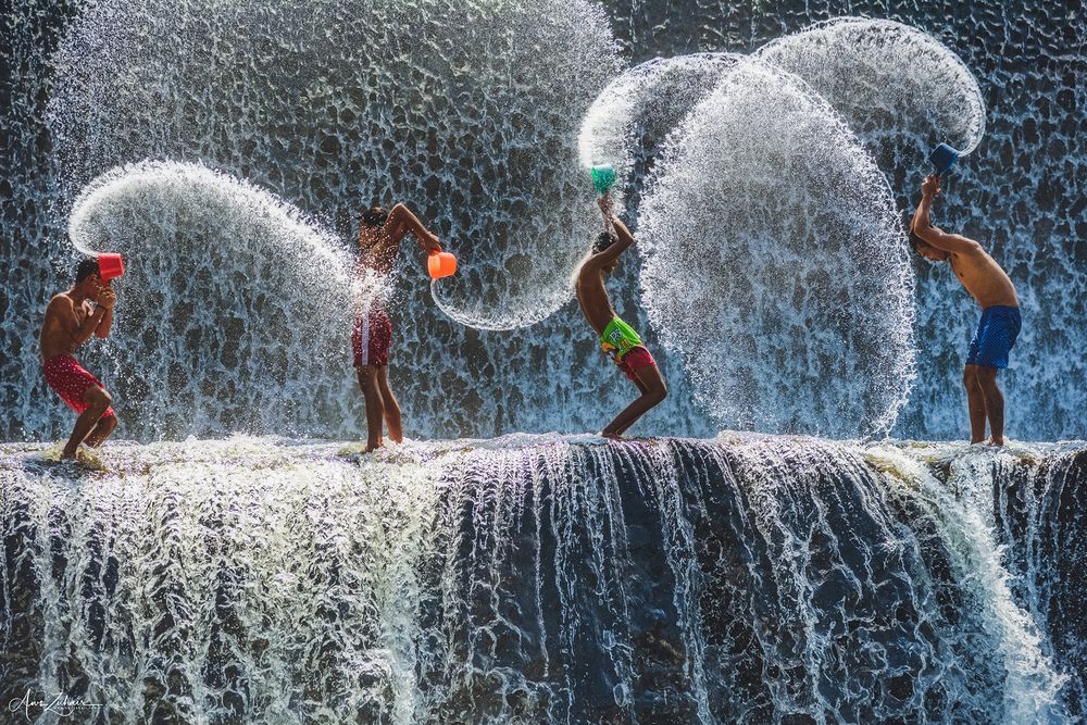 Boys Playing in Unda River
