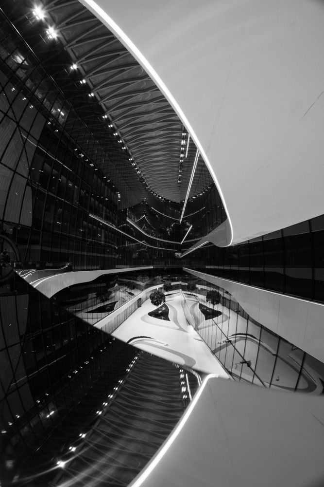 Interiors of the future through a wide-angle lens.