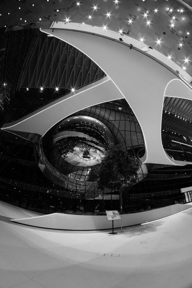 Interiors of the future through a wide-angle lens.