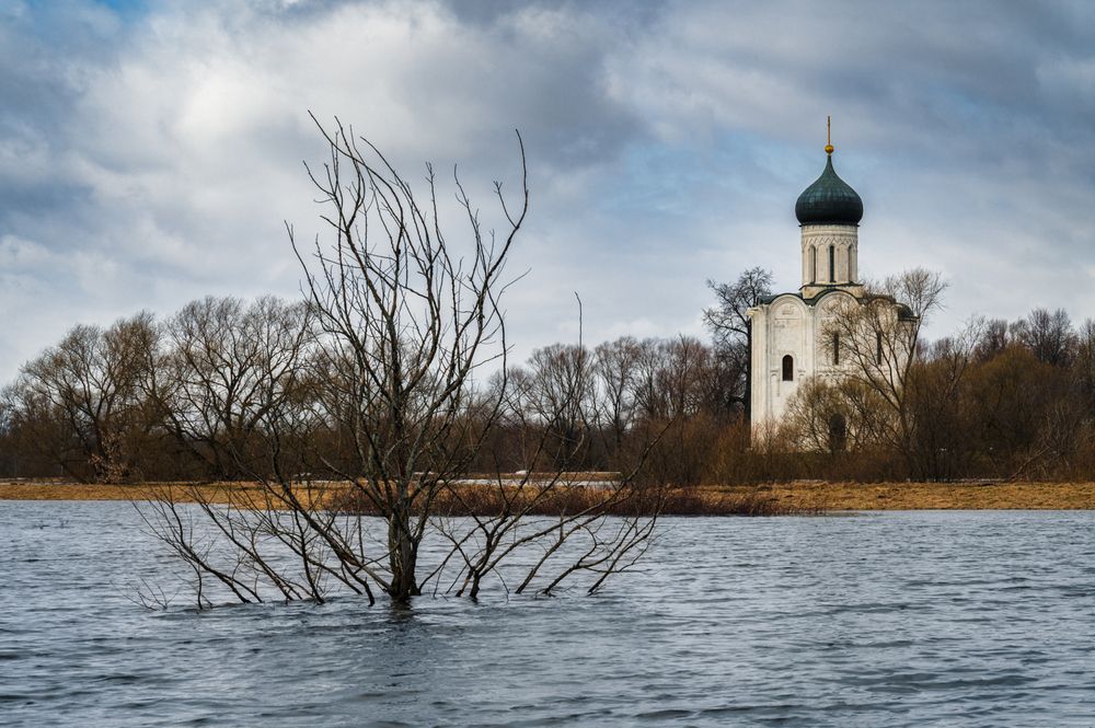 Храм Покрова на Нерли в разливе