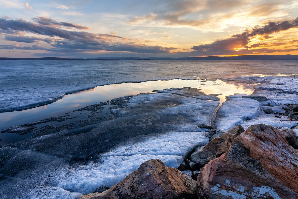 Апрель на Аргазинском водохранилище