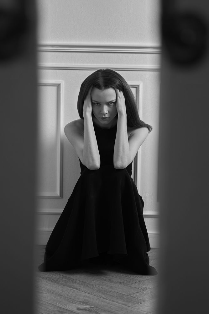 black and white sadness