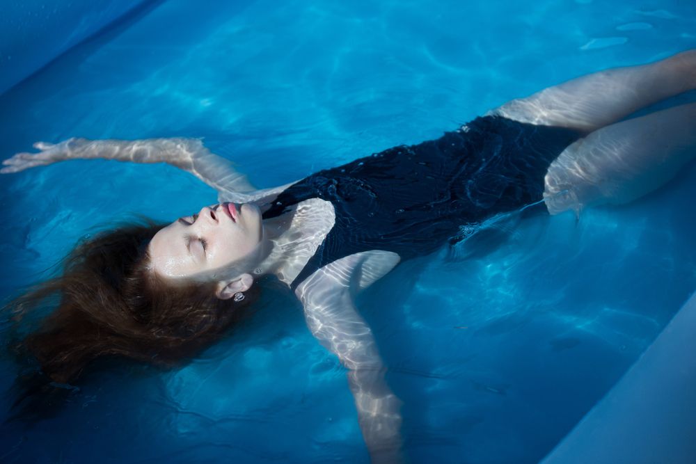Adeline in a pool