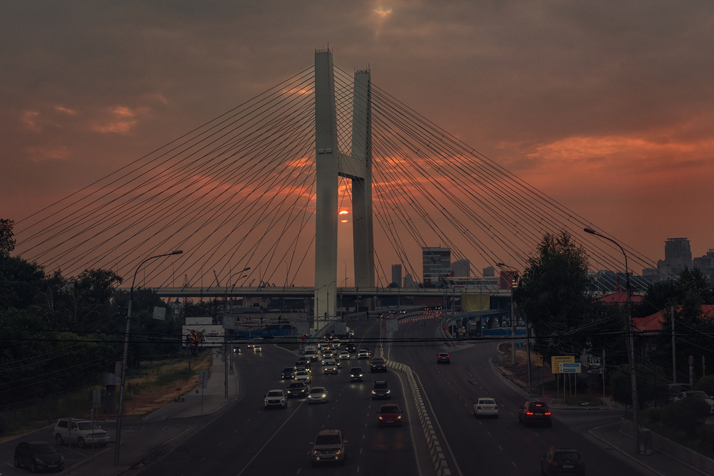 Вантовый мост. Четвёртый мост через Обь в Новосибирске.