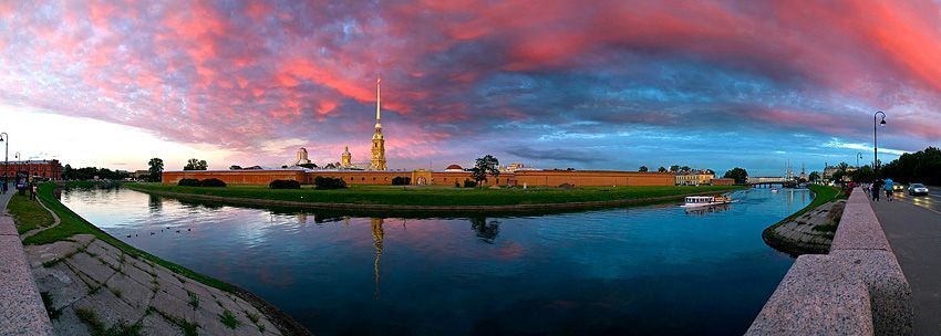 панорама, город, санкт-петербург